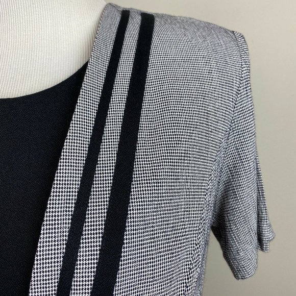 Michael Blake Dress Women 6P Black White Houndstooth Layered Vintage 6 Petite - Picture 2 of 11